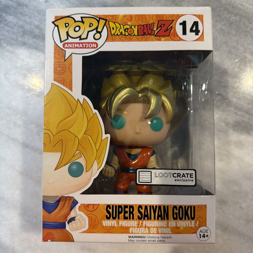 Funko Pop! Dragon Ball Z Super Saiyan Goku #14 (Metallic) Lootcrate Exclusive